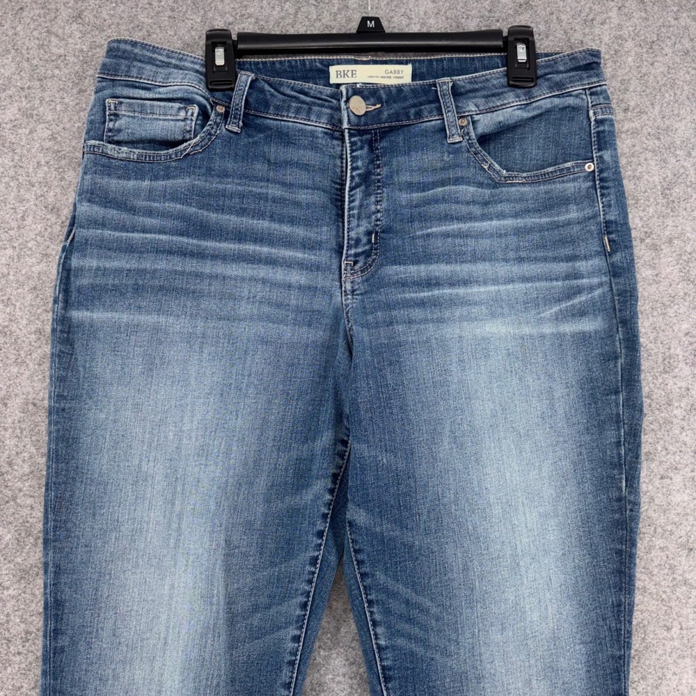 BKE Gabby Curvy High Rise Straight Leg Distressed Raw Hem Jeans 33x33.5 ABK465 - Picture 11 of 12
